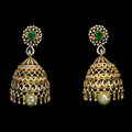 Colombian Emerald Diamond Jhumka Earrings